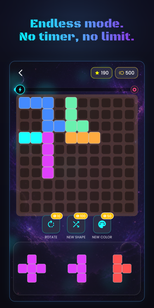 Endless mode — no timer, no limit