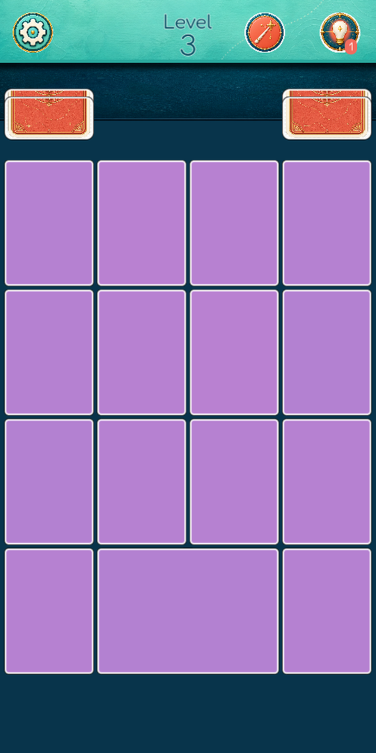A fresh board of face-down cards