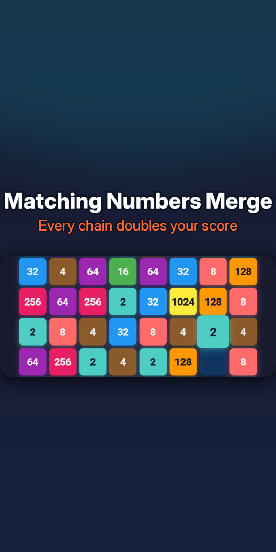 Equal numbers merge and double